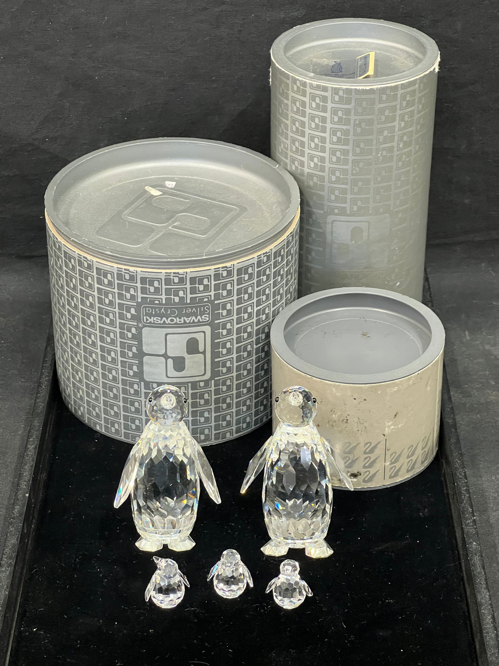 (5)Swarovski Crystal Penguins, Some w/ Boxes - (2)3.25'', (3)7/8'' - 2 Have Original Boxes (1 of 4)