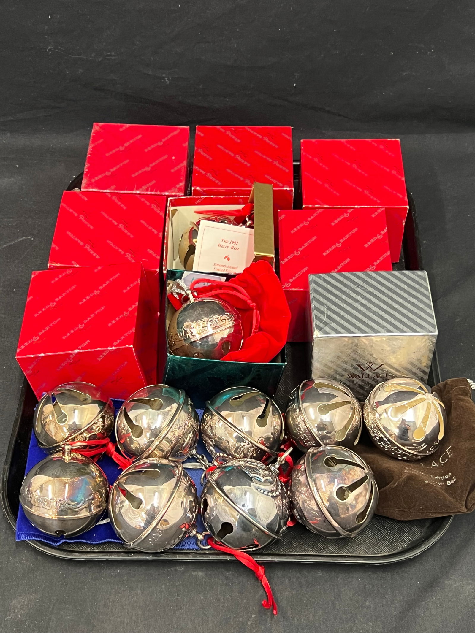 (17)Reed & Barton + Wallace Silverplated Bells - Sleigh Bells of Various Years 1990s to 2000s (1 of 8)