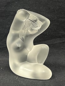 Lalique Crystal Nude Figure 4''T, Signed - Lalique France