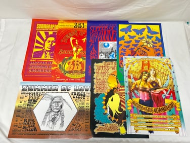 (7)San Francisco Summer of Love Anniversary Posters - Various Artist Designers - (All Have a Clipped