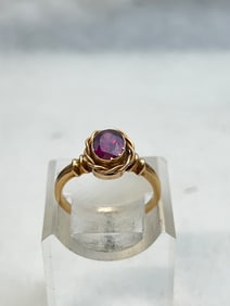 Vintage 14K Gold Tourmaline Ring, Sz 7, TW 3.02g