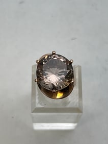Vintage 14K Gold Smokey Topaz Ring, Sz 5.5 - Total Wgt 8.4g