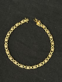 18K Gold Plated Diamond Bracelet 8.5''L