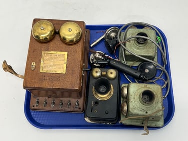 Asst Phones- Western Electric Crank, Intercom Phones - Pr 1930s Connecticut Tel + Elec Intercom