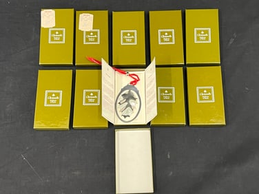 (10)Christofle 1984 Holly Leaf Silverplated Ornaments - 2''L , All with Original Boxes Neiman Marcus