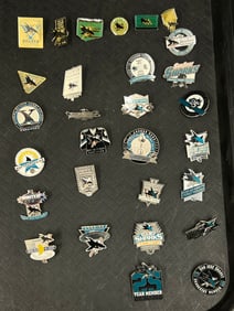 (29)SJ Sharks Hockey Season Ticket Holder Pins - 1991-2004 Charter Member, 1991-92 1st Year,