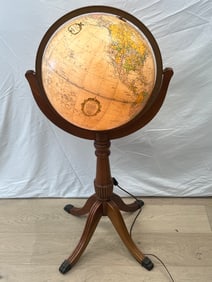 16'' Heirloom Globe by Replogle, Light Up Claw Foot Stand - 21'' x 45''T on Stand