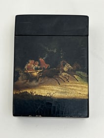 1880s Imperial Russian Lukutin Laquer Box - Hallmarked 1880s- Lukutin Mockba (Moscow) Laquer Playing