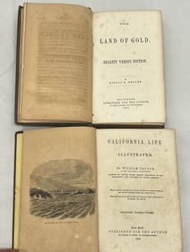 1855 Land of Gold Book + 1958 California Life Book - 1858 William Taylor ''California Life''+ 1855