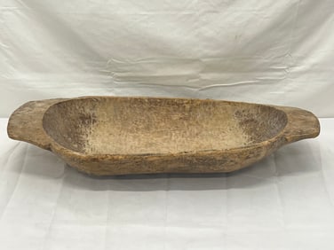 Antique Handcarved Dough Bowl 25'' x 12'' x 4''