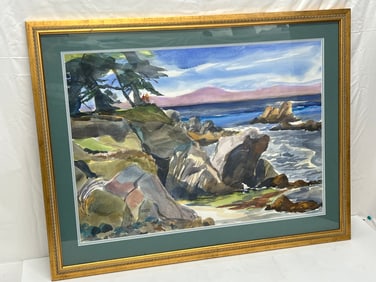 Bob Newick 1928 Monterey Bay,CA Watercolor - Original Watercolor by CA Artist Bob Newick of Monterey