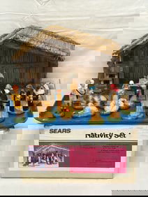 Vintage Sears Nativity Set with Original Box