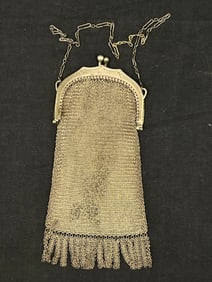 Antique Mesh Coin Purse 2.5'' x 6''