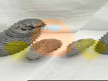 (2)Spinach Jade Chinese Bowls, Pine Needle Basket - Jade Bowls 5'' x 2'' + 4'' x 2'' , Pine Needle