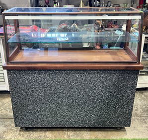 Walnut Glass Display Cabinet 48'' x 19.25'' x 47'' - 2 Drawers & Cupboards (Pick Up or Arrange Own
