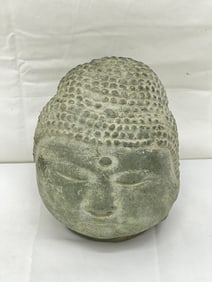 Antique Buddha Head Sculpture 6'' x 7'' - Siddhartha Gautama Founder of Buddhism - Wisdom,