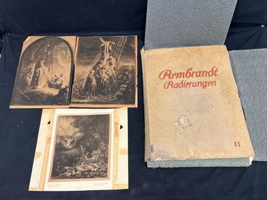 Rembrandt Portfolio Book of Etchings - Loose Etchings & Etchings on Cardstock