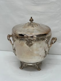 Reed & Barton King Francis Champagne Wine Bucket - Silverplated Bucket with Lid & Porcelain Inside