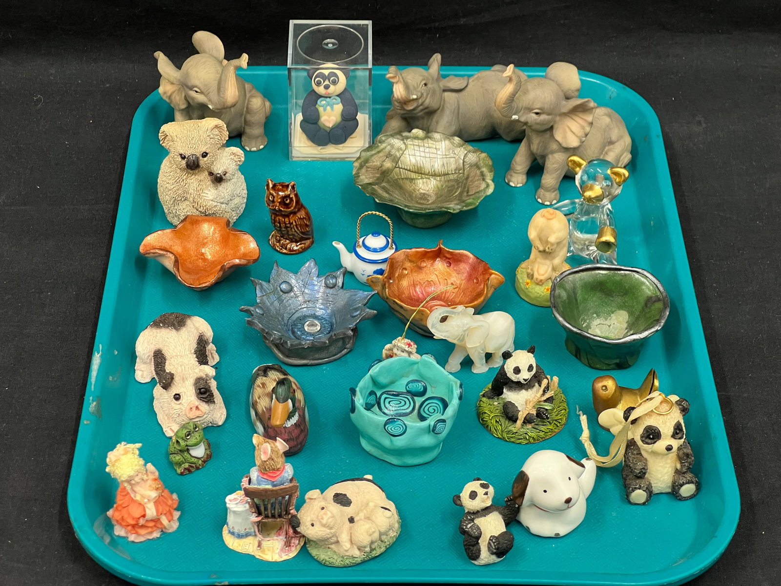 Asst Miniature Figure, Signed Pottery - Signed Pottery Trinket Bowls, Asst Perfumes from various (1 of 8)