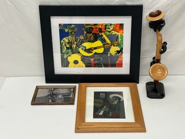 Jazz Art, Jazz Wooden Figure Holder - Asst Art, Holder Jazz Man 9.5'' x 13''