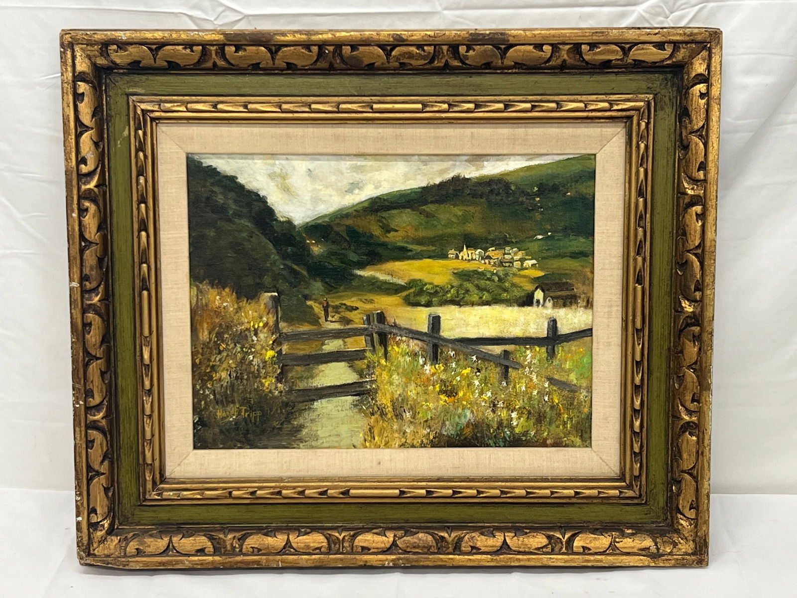 Hazel R. Tripp Signed Original Oil CA Landscape - CA Landscape on Masonite, Framed 20.5'' x 24.5'' ,: Hazel R. Tripp Signed Original Oil CA Landscape - CA Landscape on Masonite, Framed 20.5'' x 24.5'' , Sight 12'' x 16''