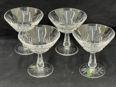 (4)Waterford Martini Barware Glasses 'Kenmore' - New w/ Stickers 4.5'' x 4.75''