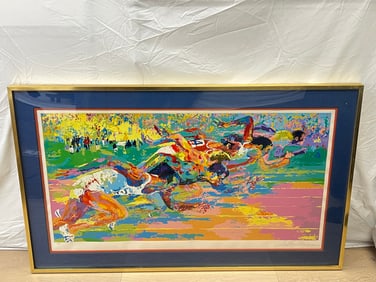 LeRoy Neiman Signed AP Serigraph w/ COA - Hand Signed AP Out of 65 - Olypmic ''Out of the Blocks'' -