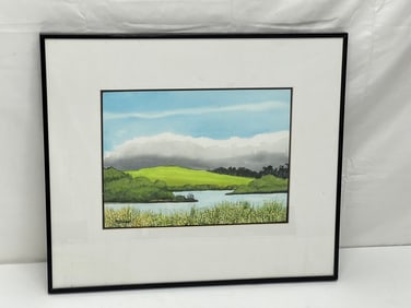 David McGuire(1929-2021) Gouache of Fog at Slough - David McGuire was First Art Instructor at