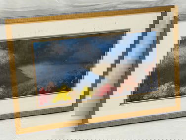 Chinese Diane Kan Mixed Media Art, Framed 15.25'' x 24'' - Signed Lower Right, Diane Kan