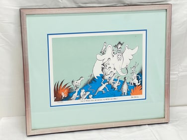Dr. Seuss Estate Signed #d Lithograph - Blind Stamped on Somerset Paper #532 / 2500 - ''Horton -