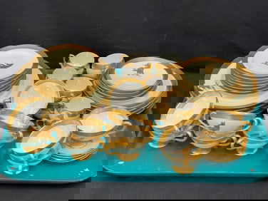 45pcs Haviland / Austria Heraldic Wolf China Dishes - Soups, Cups Saucers, Bowls, Plates - Bread /