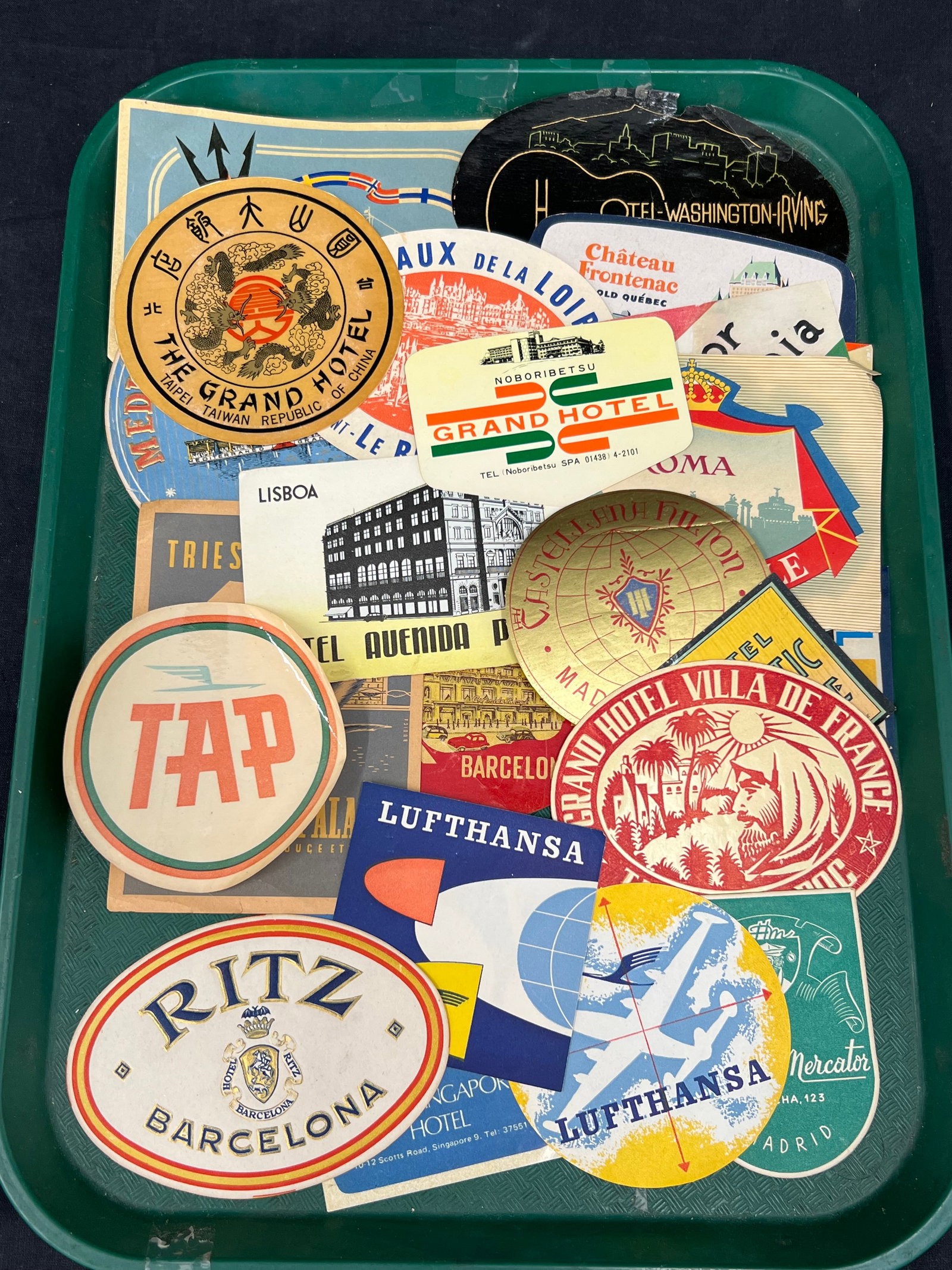 (24)Vintage Travel Luggage Labels from Around World - Hotels, Airlines, Ship-Ritz Barcelona, (1 of 3)