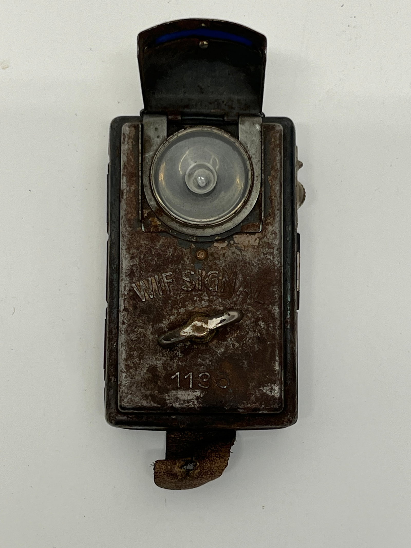 WWII WIF Signal 1136 Flashlight, Bulb,Original Leather - UnTested (1 of 7)