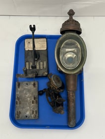 Asst Antique / Vintage- Carriage Lamp, Crank Sharpener,More - Hand Crank Table Mount Knife