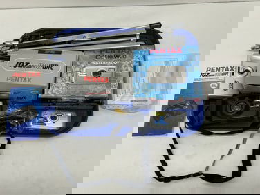 (3)Cameras- (2)are Pentax with Boxes,Manual,Tripods- Pentax Zoom 90WR, Pentax Waterproof Optio W20 ,