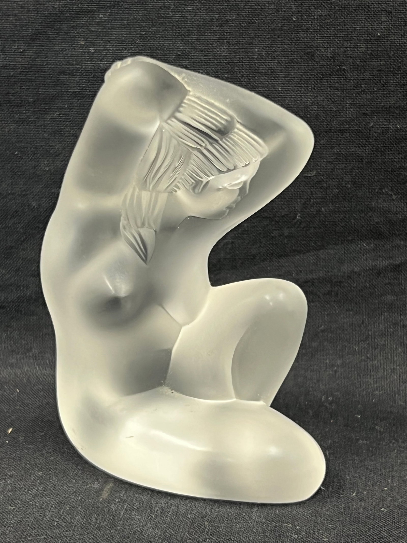Lalique Crystal Nude Figure 4''T, Signed - Lalique France: Lalique Crystal Nude Figure 4''T, Signed - Lalique France