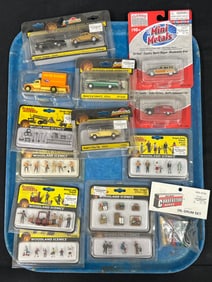 Woodland Scenics Accent Figures,Autos,More - All Sealed - Walthers Oil Drum Set, Woodland Scenics