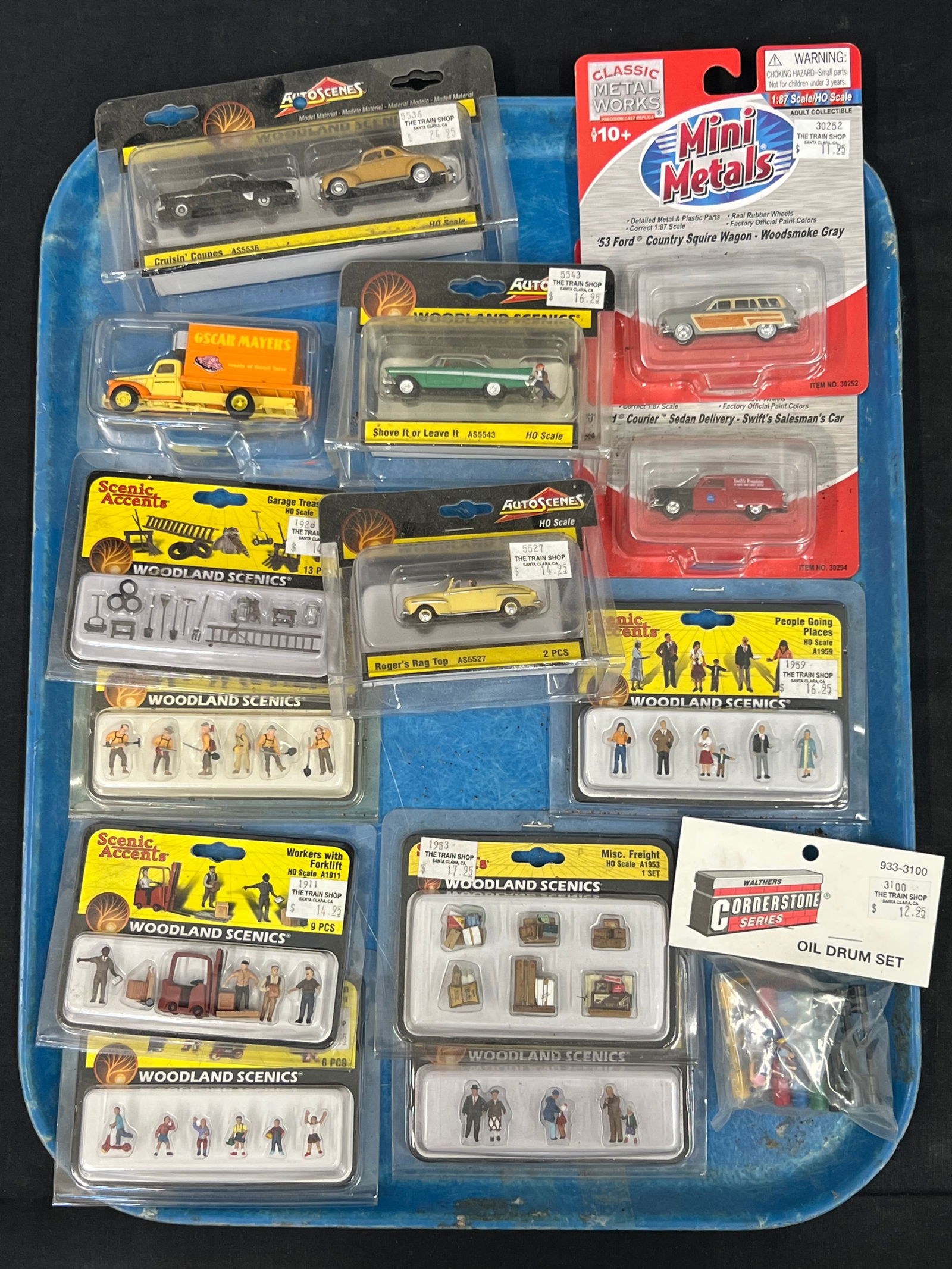Woodland Scenics Accent Figures,Autos,More - All Sealed - Walthers Oil Drum Set, Woodland Scenics (1 of 5)