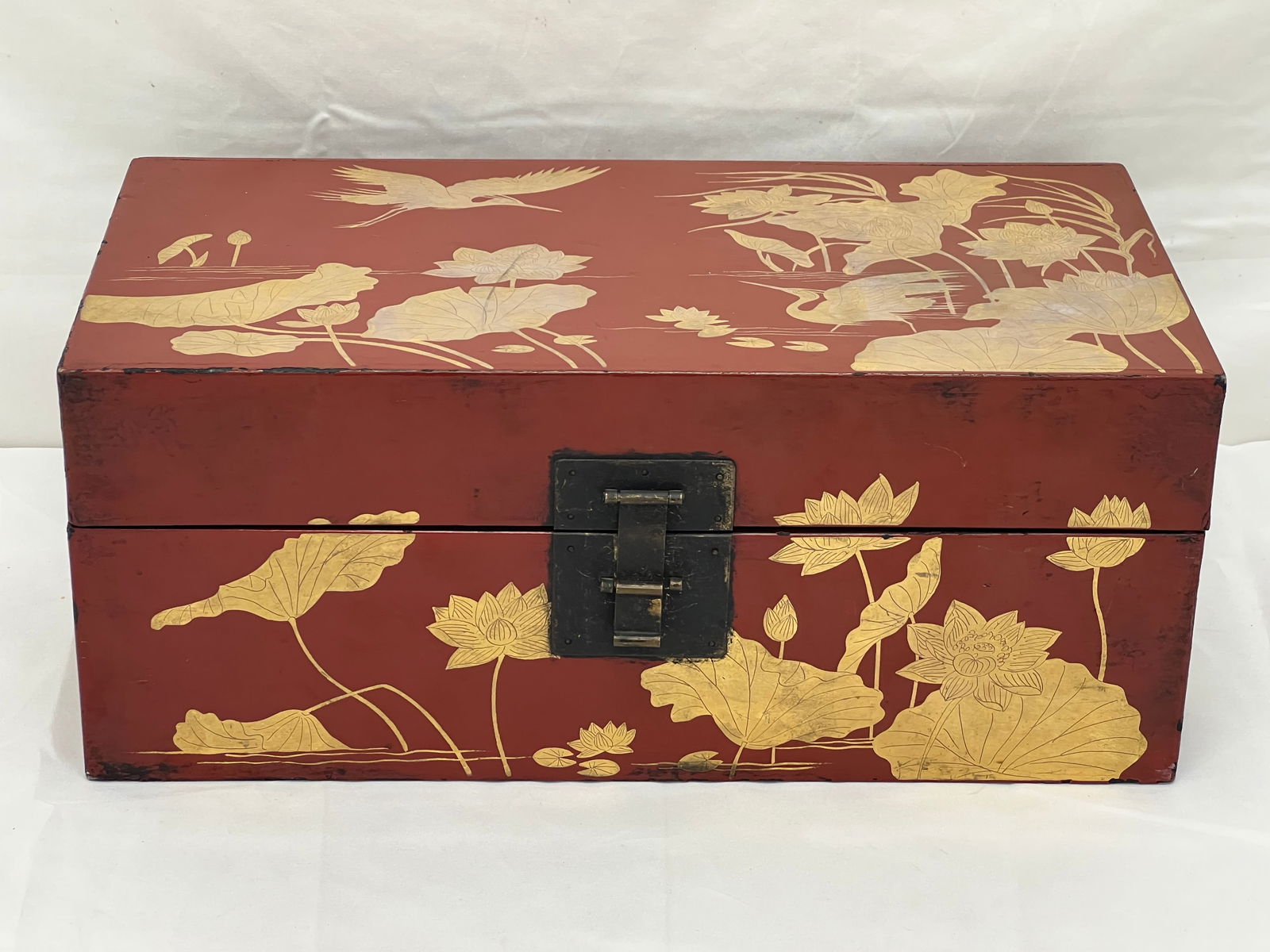 Antique Japanese Lacquered Box 15'' x 7.5'' x 7'' (1 of 6)