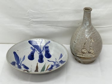 William Creitz(1907-2015) Signed Pottery, Atq Vase - Signed Bowl ''William Creitz'' 8.5'' x 2'' ,