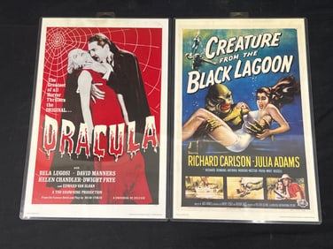 (2)Universal Studio Monster Movie Reproduction Posters - 'Dracula' & 'Creature From the Black