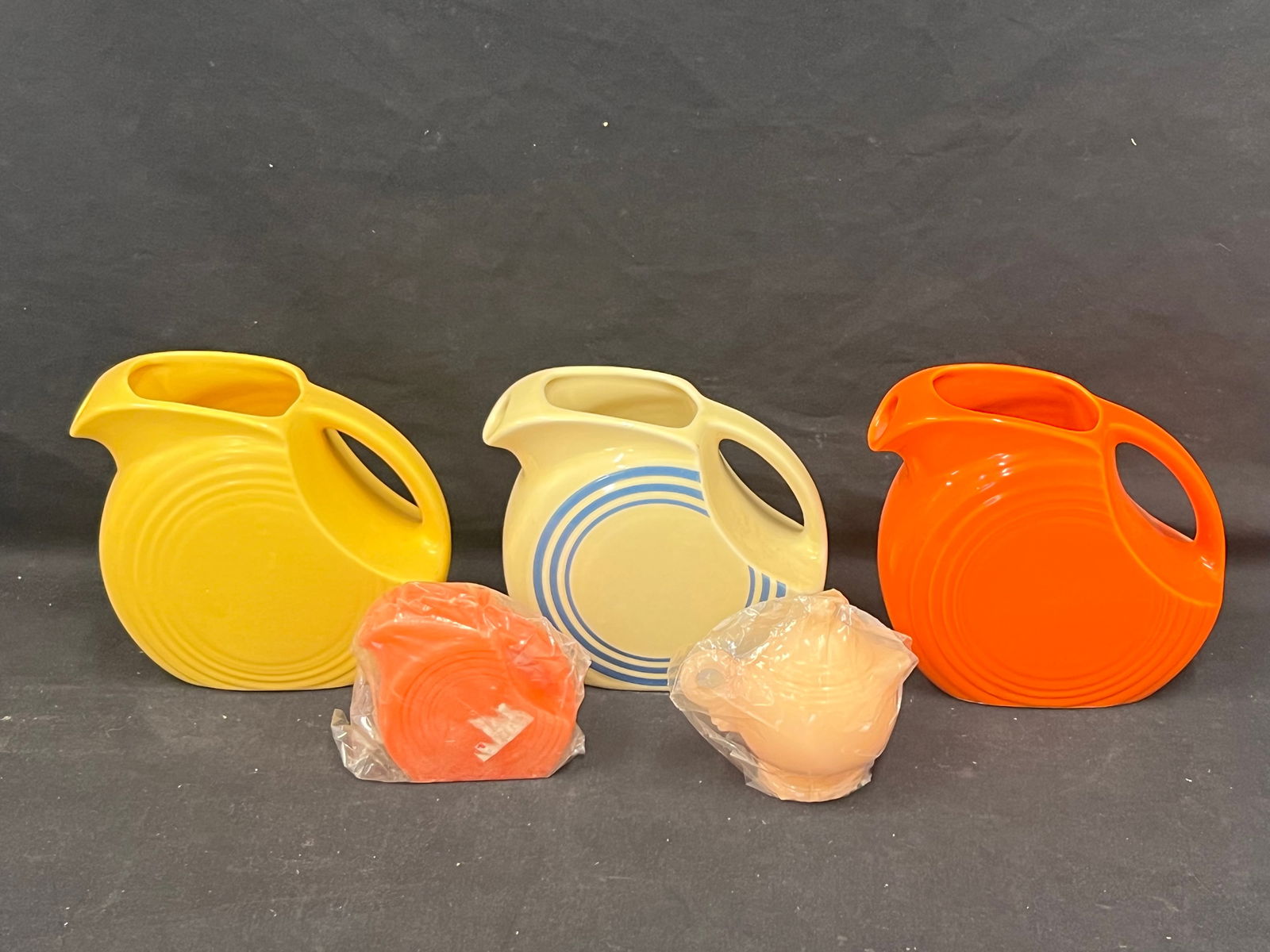Fiesta Ware Pottery Disk Juice Pitchers, Candles - Homer Laughlin Fiesta Vintage & Newer Juice Disk (1 of 7)