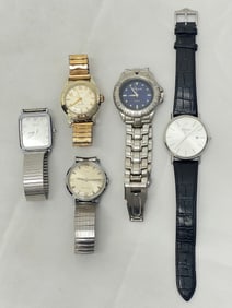 (5)Vintage Watches, Bulova 96B104, Timex,More - (1)Bulova #96B104, (3)Asst Timex, (1)Bum Equipment