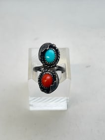 Vintage Sterling Native American Ring, Sz 6