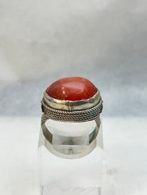 Vintage Sterling Carnelian Stone Ring