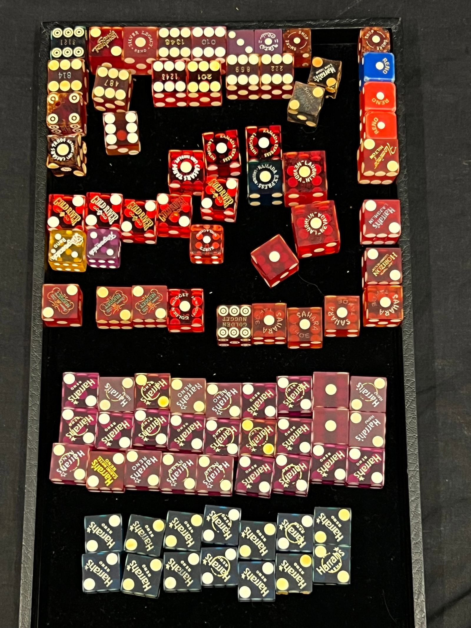 Lot Vintage Casino Gambling Dice - Fitzgeralds, Carson City Nugget, Flamingo Hilton, Sahara Tahoe,: Lot Vintage Casino Gambling Dice - Fitzgeralds, Carson City Nugget, Flamingo Hilton, Sahara Tahoe, Caesars Tahoe, Harrahs Reno & More