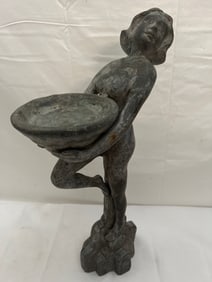 Art Deco Figural Lady Birdbath Fountain Garden pc
