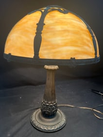 1930’s  Slag Glass  Art Nouveau Table Lamp