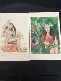 2-Russell Tripp (1924-2025) Signed Tahitian Hawaiian Portraits