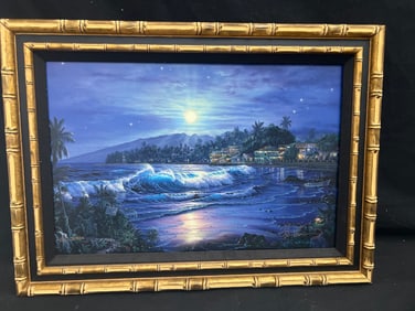 CHRISTIAN RIESE LASSEN signed Lahaina  Serigraph w/ COA  Hand Painted highlights